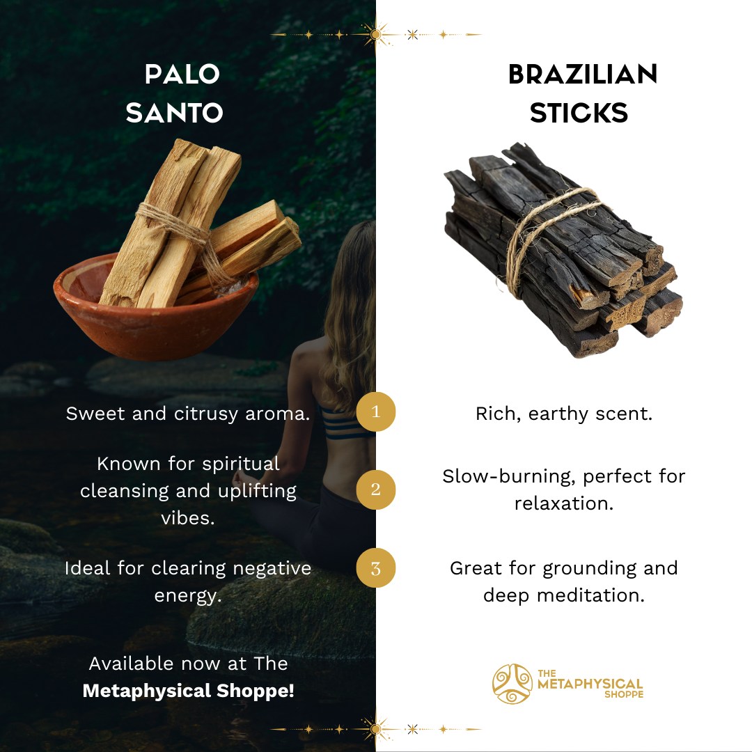 ✨ Palo Santo or Brazilian Sticks? What's the difference? 🤔
Both are powerful tools for cleansing and purification, but they have subtle differences in energy.
🌿 Palo Santo: Sweet, uplifting scent; enhances spiritual connection and positivity.
🌿 Brazilian Sticks: Earthier aroma; deeply grounding and protective.
Both clear negative energy and restore balance—choose the one that resonates with you! Which do you prefer? 🔥💨
#EnergyClearing #SacredSmoke #PaloSanto #BrazilianSanto #SpiritualCleansing #TheMetaphysicalShoppe #JerseyCity #DowntownJerseyCity
