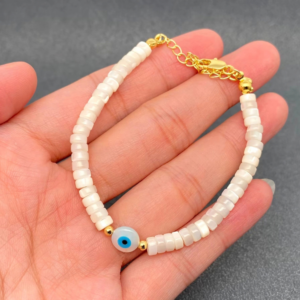 Evil Eye Shell Bracelet